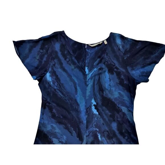 Soft Sorrundings womens blue marble print flutter sleeve casual maxi dress sz M - Picture 4 of 13